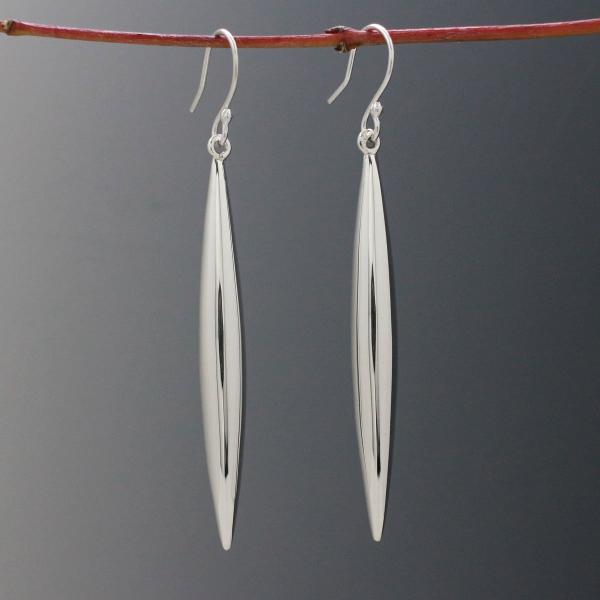 LIT Sterling Silver Earrings With High Polished Silver Finish | French Wire Silver Earrings picture