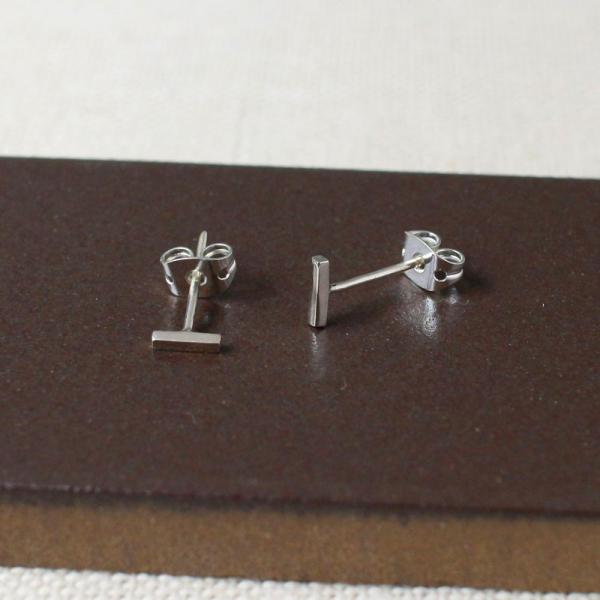 Tiny T Sterling Silver Earrings With High Polished Silver Finish | Silver Post Earrings picture