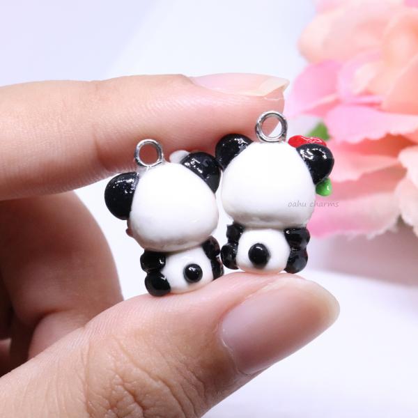 Panda with Flower Polymer Clay Charm (2 styles available) picture
