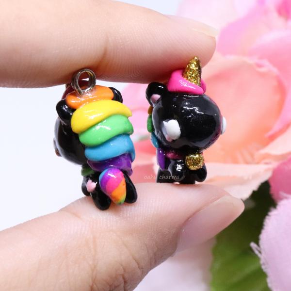 Black Unicorn Polymer Clay Charm picture