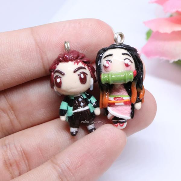 Demon Slayer Inspired Character Polymer Clay Charm (2 styles available)
