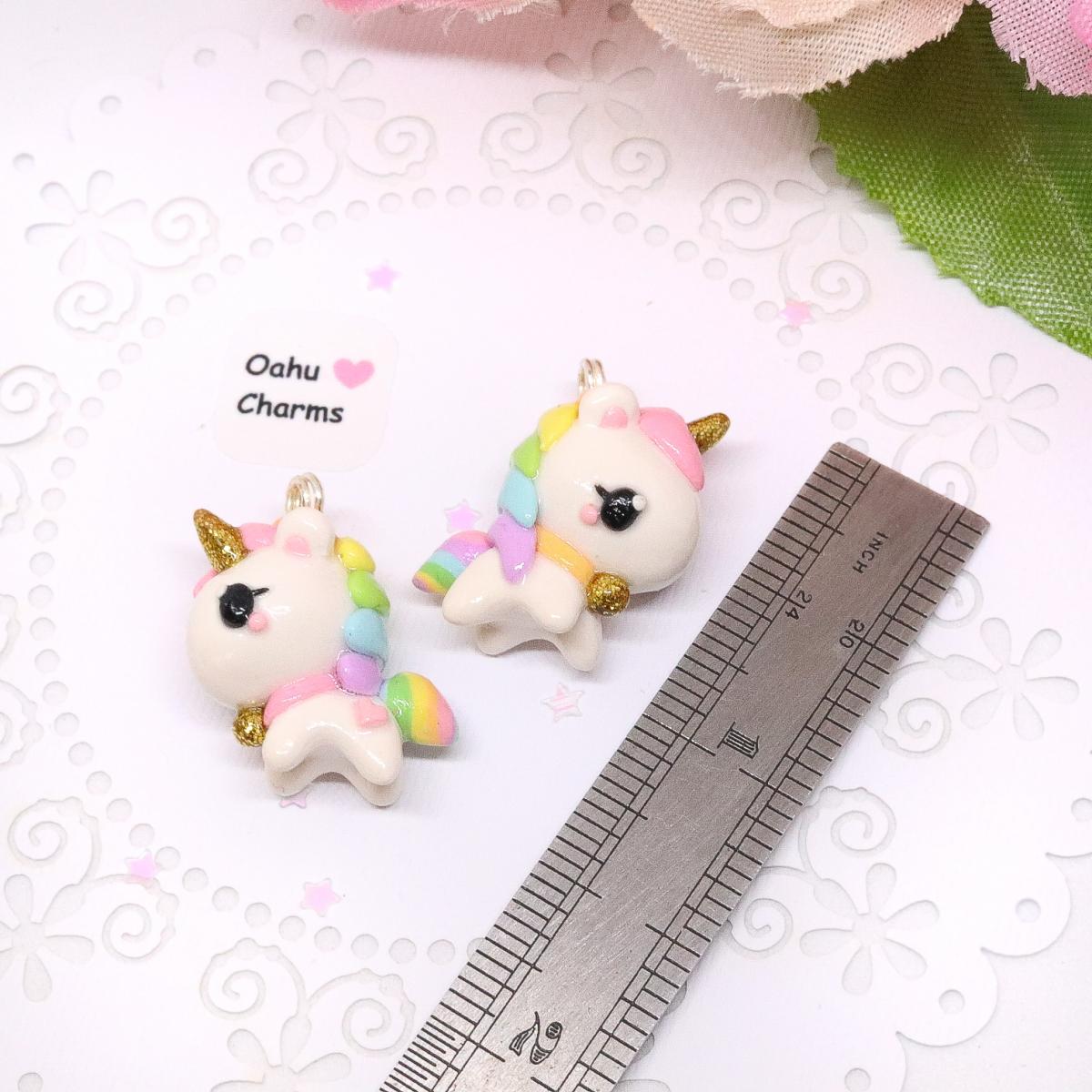 Pastel Rainbow Unicorn Polymer Clay Charm (6 styles available) picture