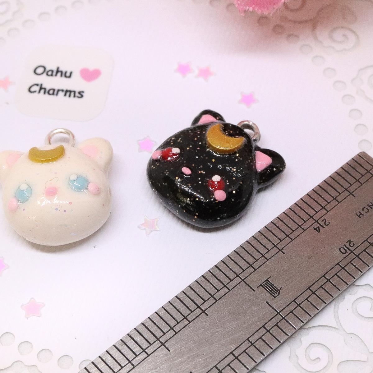 Artemis and Luna Polymer Clay Charm Pair picture