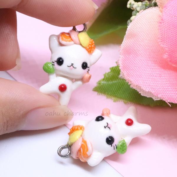 Sushi Kitty Polymer Clay Charm picture