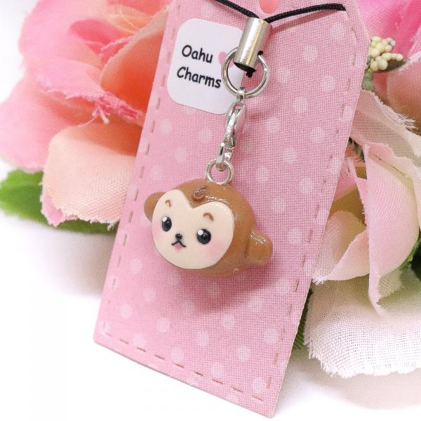 Monkey Head Polymer Clay Charm picture