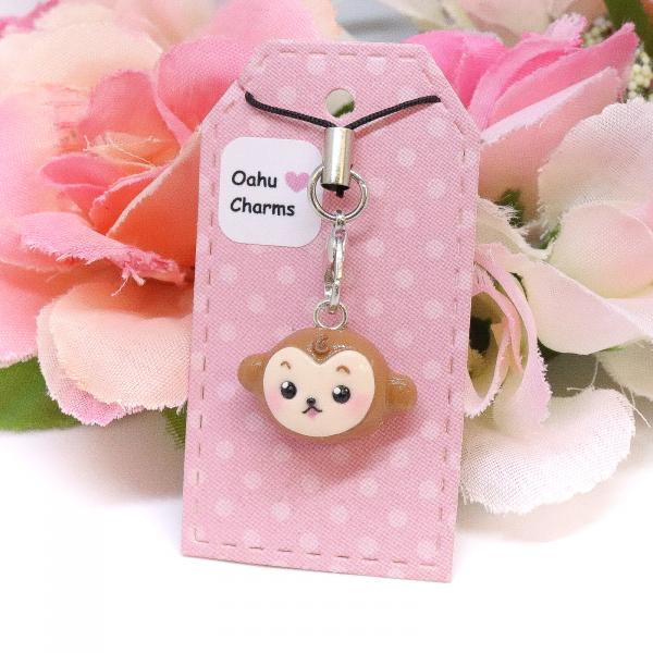 Monkey Head Polymer Clay Charm picture