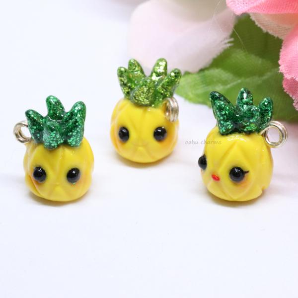 Glittery Pineapple Polymer Clay Charm (3 style options)