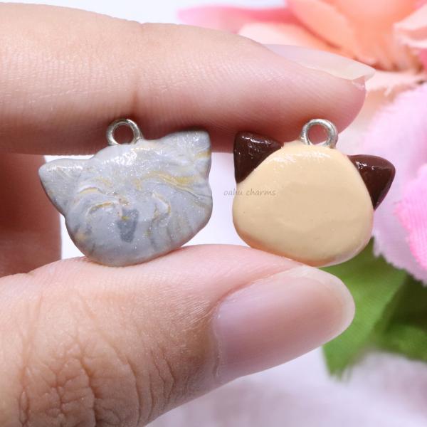 Kitty Head Polymer Clay Charm (8 styles available) picture