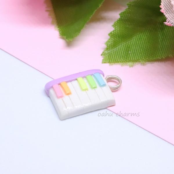 Rainbow Piano Polymer Clay Charm picture