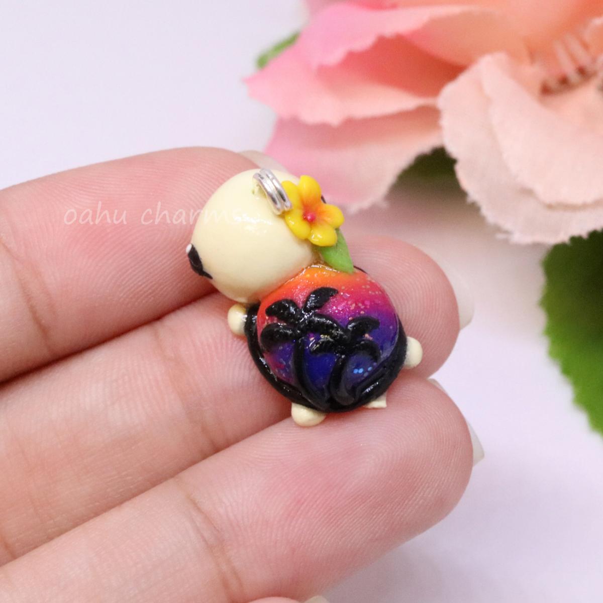 Sunset Turtle Polymer Clay Charms picture