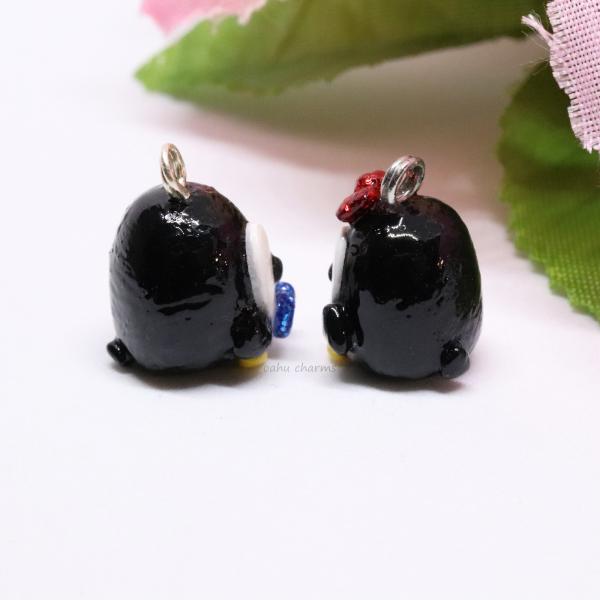 Penguin with Bow Polymer Clay Charm picture
