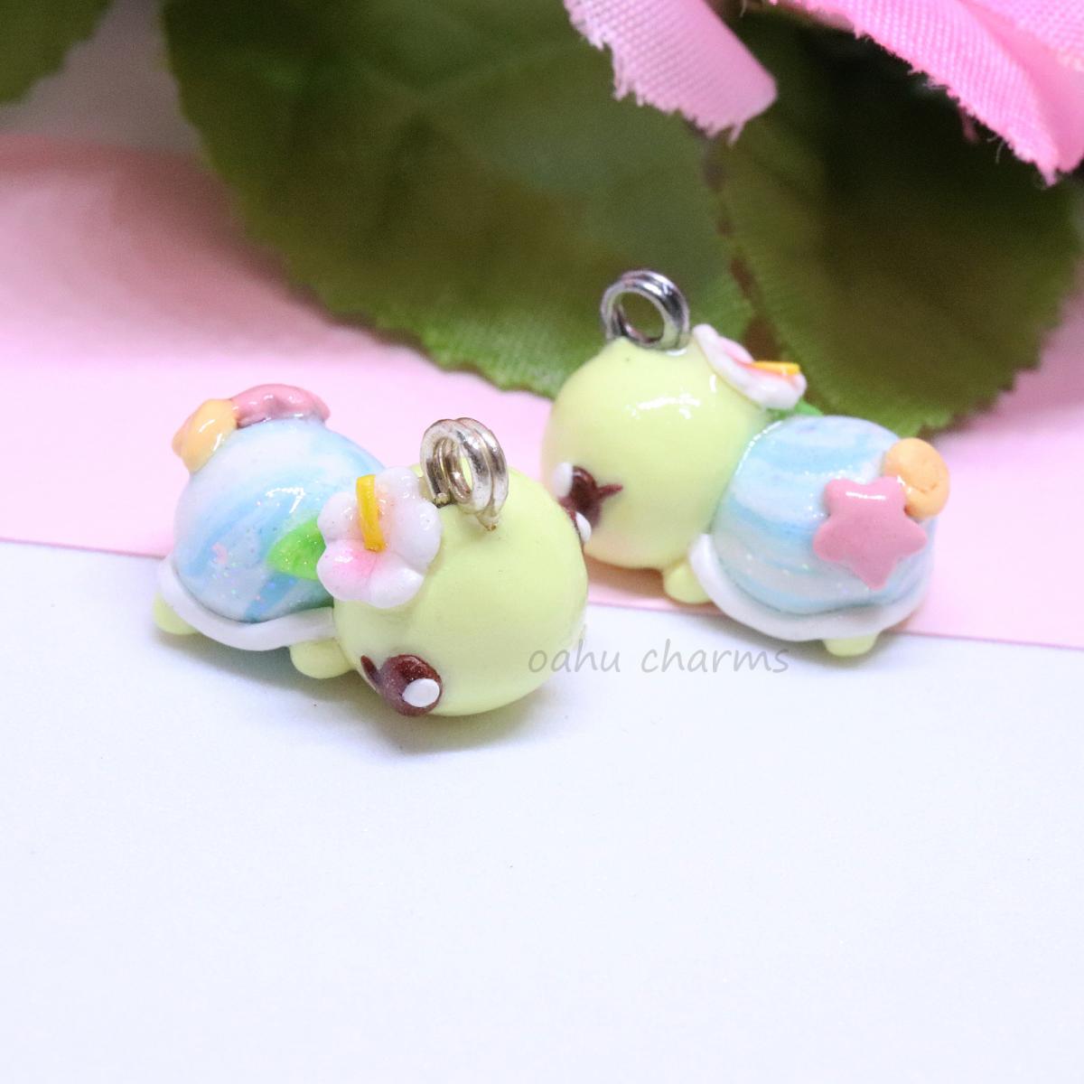 Beach Turtle Polymer Clay Charm picture