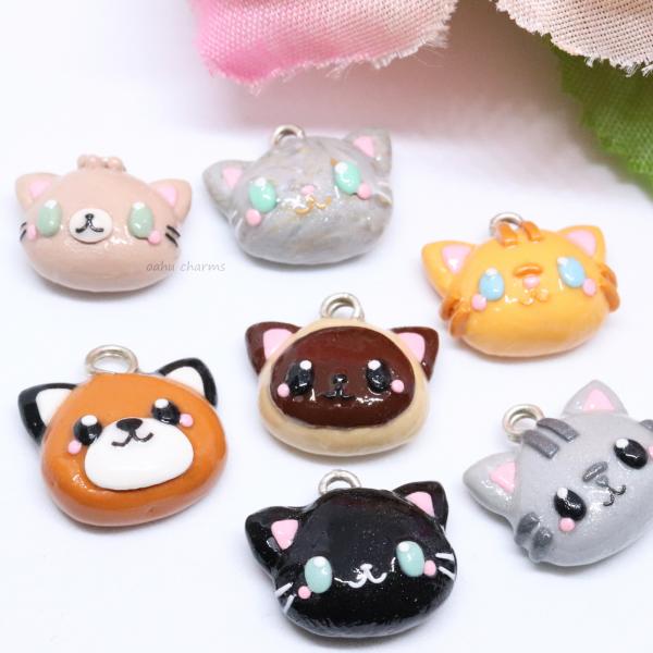 Kitty Head Polymer Clay Charm (8 styles available) picture