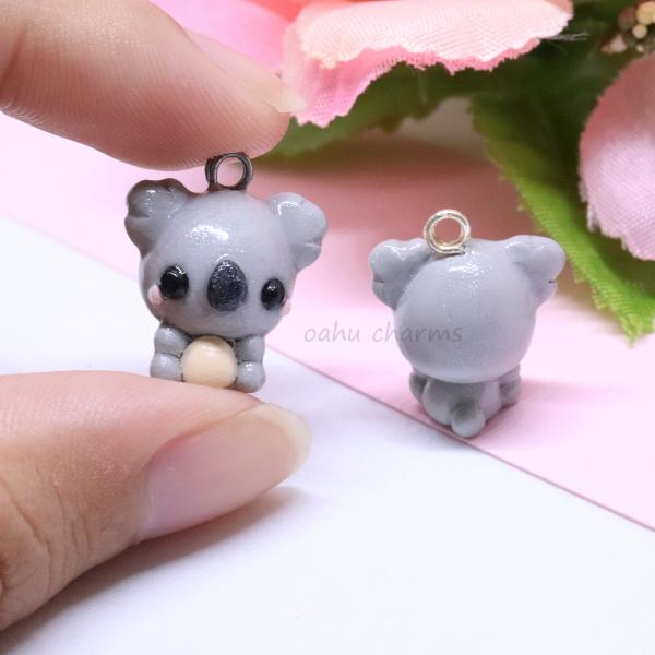 Grey Koala Polymer Clay Charm picture