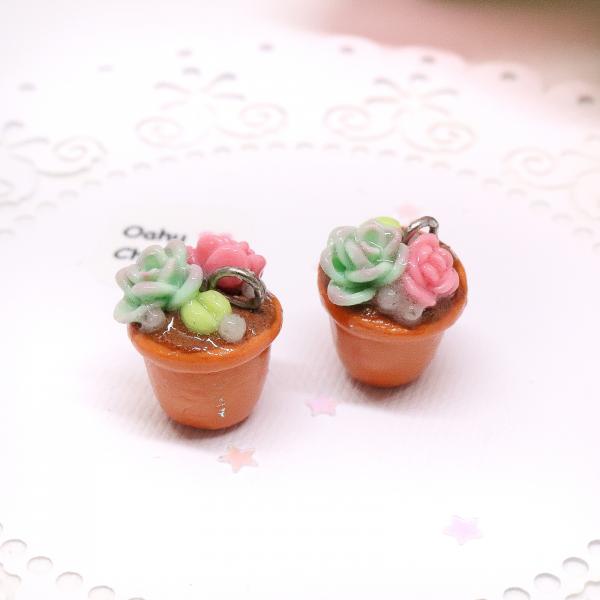 Cute Succulents Pot Polymer Clay Charm picture
