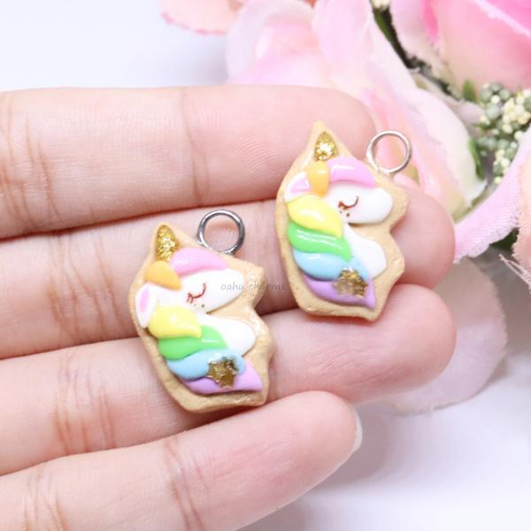 Unicorn Cookie Polymer Clay Charm picture