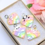 Dreamy Rainbow Pizza Polymer Clay Charm (4 styles available)