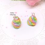 Glitter Rainbow Poop Polymer Clay Charm