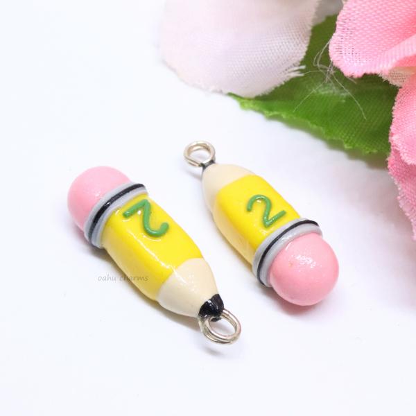 #2 Pencil Polymer Clay Charm picture