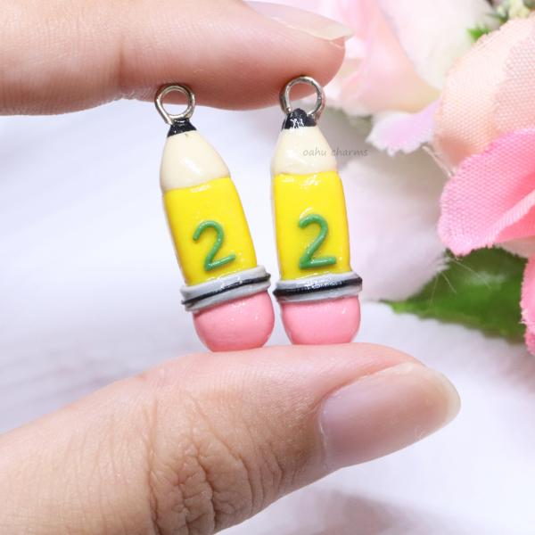 #2 Pencil Polymer Clay Charm picture
