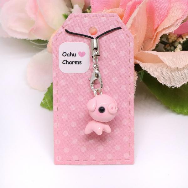 Pink Piggy Polymer Clay Charm picture