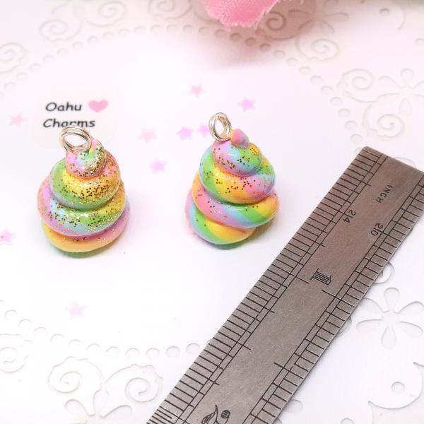 Glitter Rainbow Poop Polymer Clay Charm picture