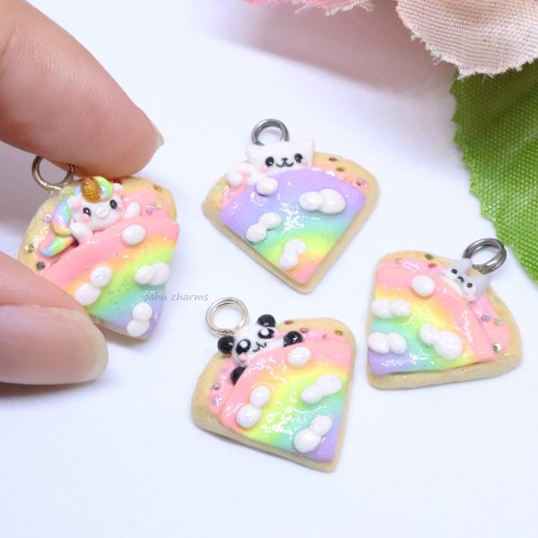 Dreamy Rainbow Pizza Polymer Clay Charm (4 styles available) picture