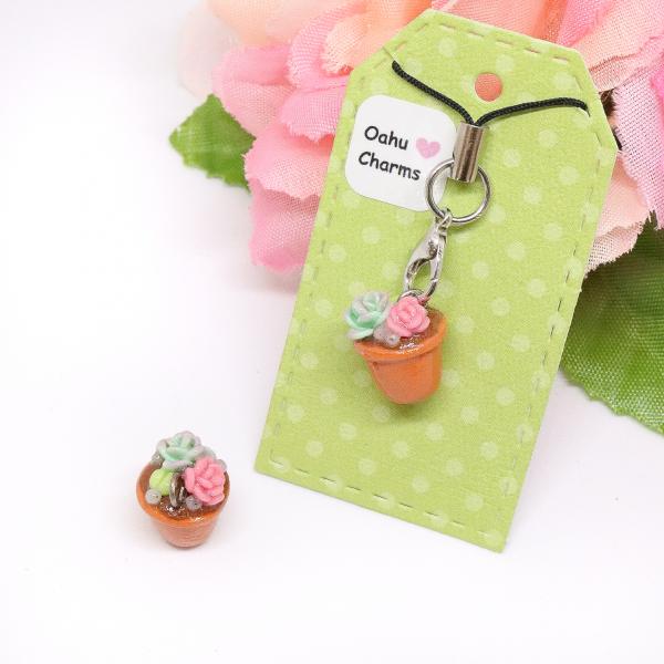 Cute Succulents Pot Polymer Clay Charm picture