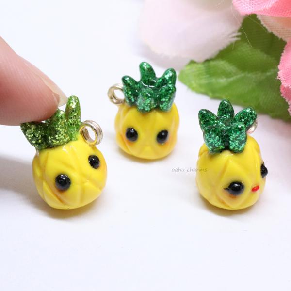 Glittery Pineapple Polymer Clay Charm (3 style options) picture