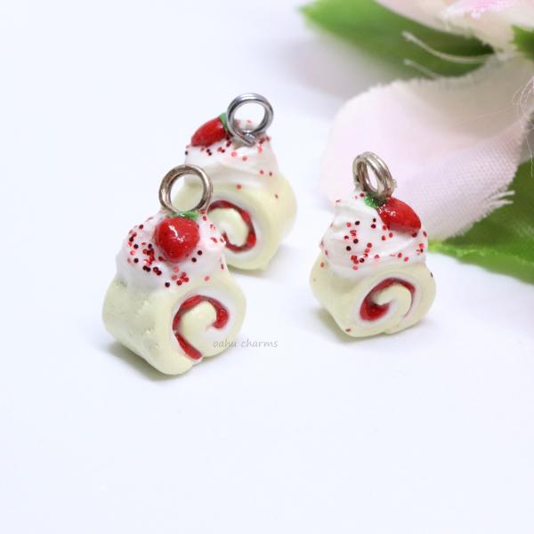 Strawberry Shortcake Swirl Polymer Clay Charm picture