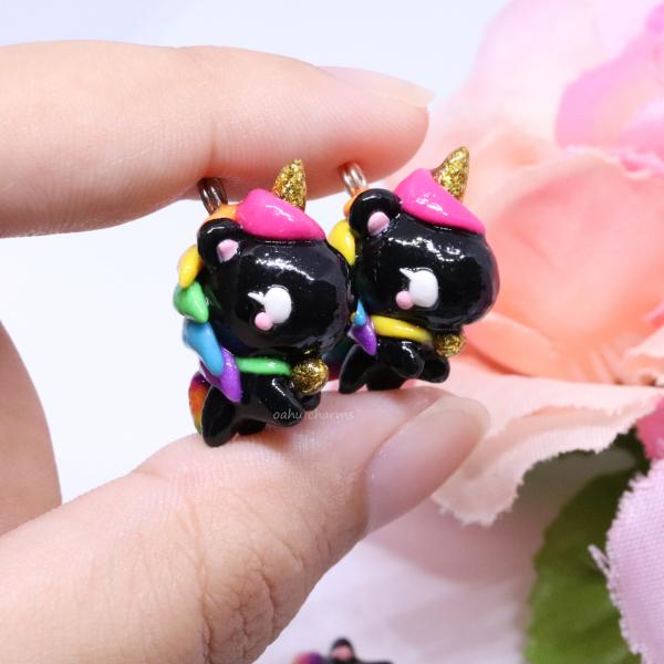 Black Unicorn Polymer Clay Charm picture