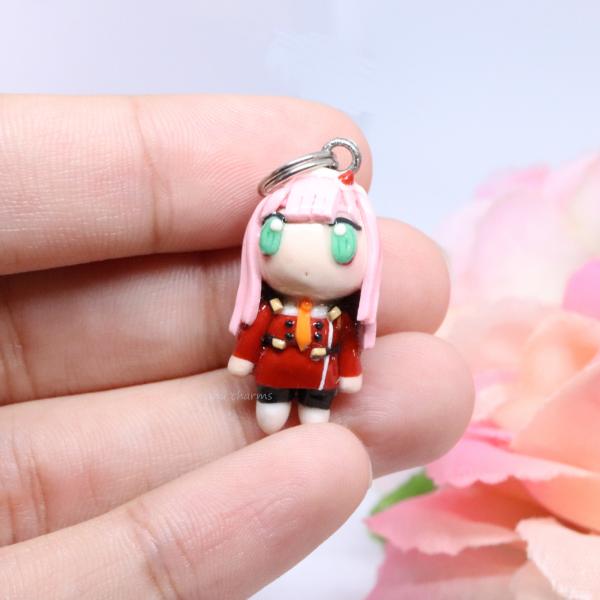 Zero Two Inspired Polymer Clay Charm