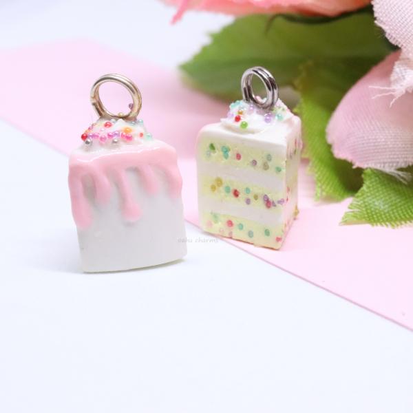 Birthday Sprinkle Cake Polymer Clay Charm picture