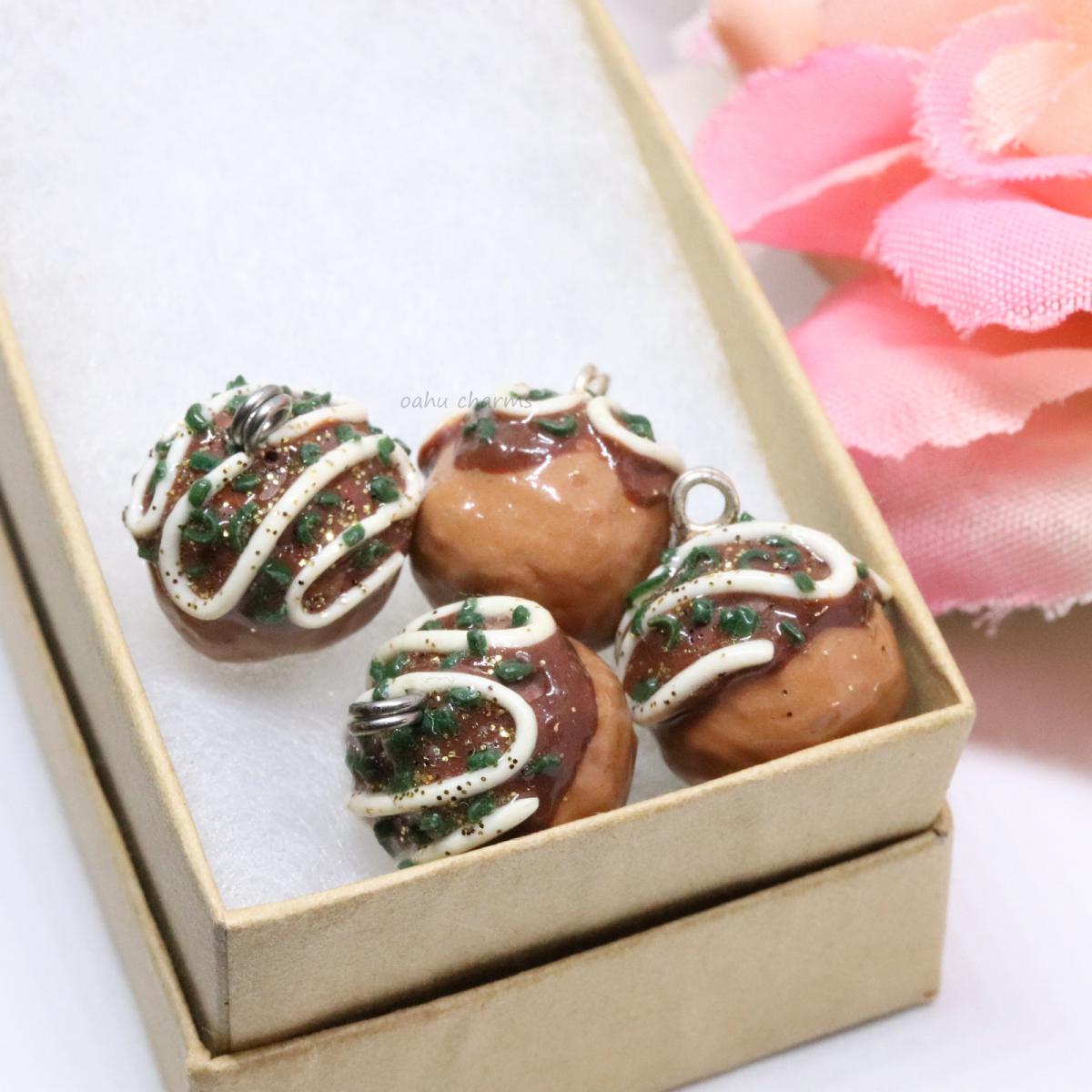 Takoyaki Polymer Clay Charm picture