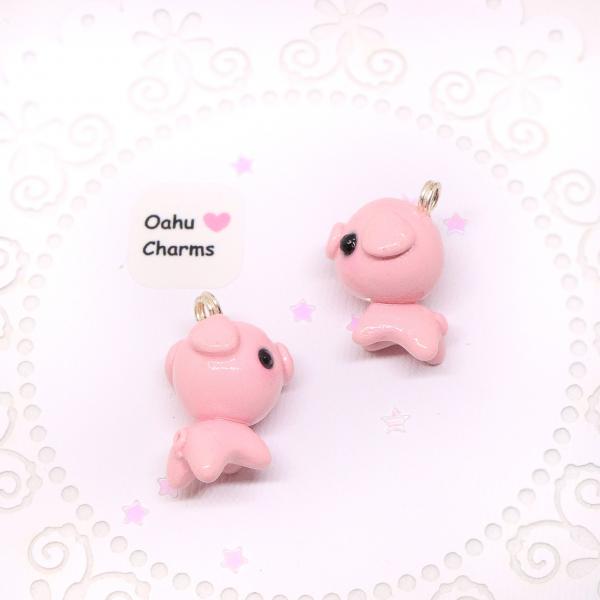 Pink Piggy Polymer Clay Charm picture