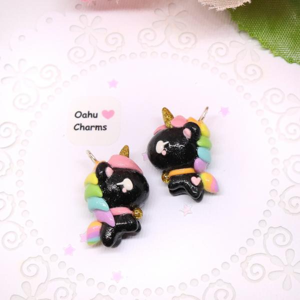 Black Unicorn Polymer Clay Charm picture