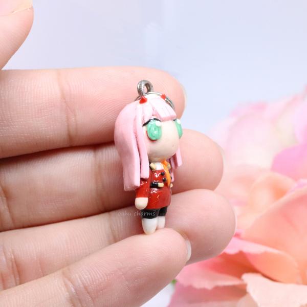Zero Two Inspired Polymer Clay Charm picture