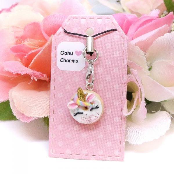 Unicorn Donut Polymer Clay Charm (2 styles available) picture