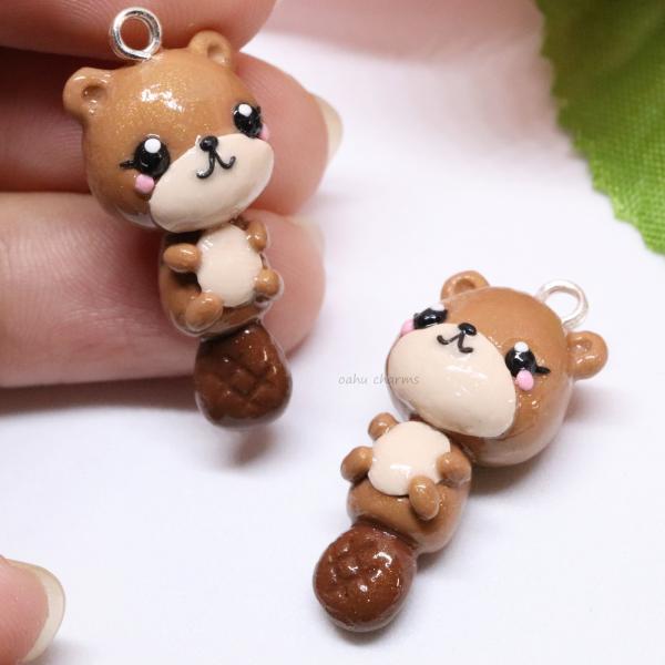 Otter Polymer Clay Charm picture