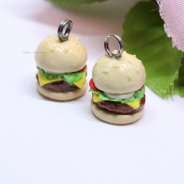 Chubby Hamburger Polymer Clay Charm picture