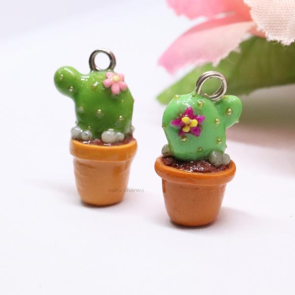 Kawaii Cactus Polymer Clay Charm (2 styles available) picture