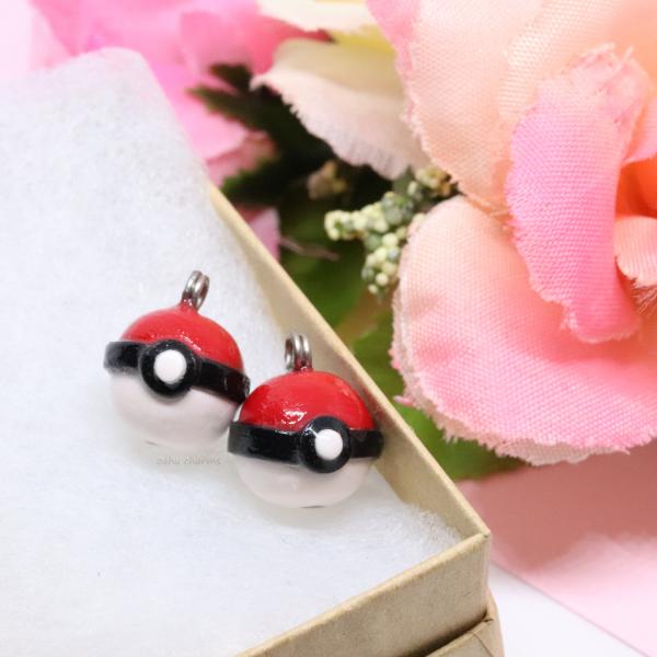 Pokeball Polymer Clay Charm