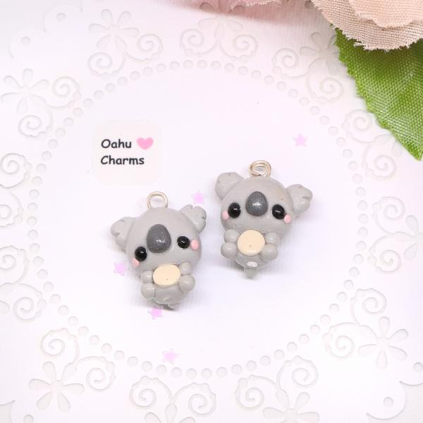 Grey Koala Polymer Clay Charm picture