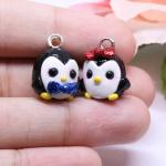 Penguin with Bow Polymer Clay Charm