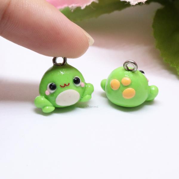 Green Frog Polymer Clay Charm picture