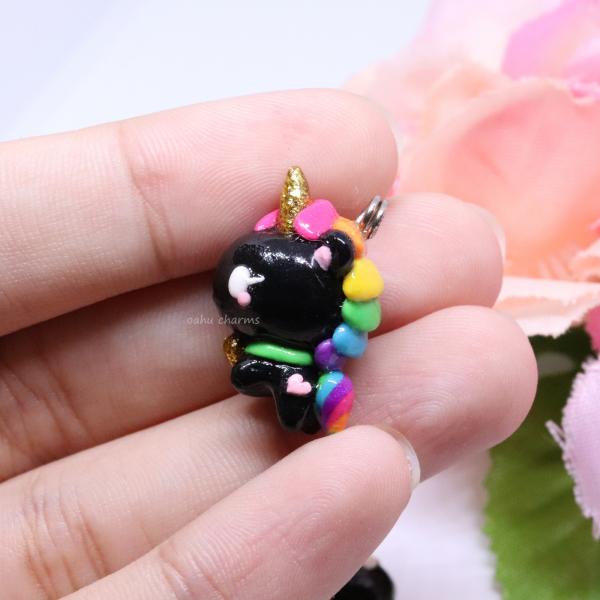 Black Unicorn Polymer Clay Charm picture