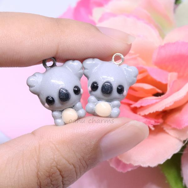 Grey Koala Polymer Clay Charm picture