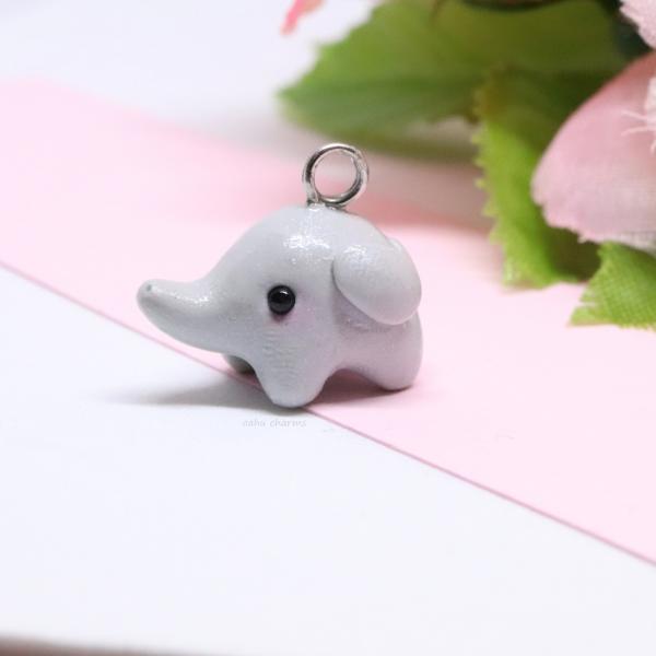 Chubby Elephant Polymer Clay Charm picture