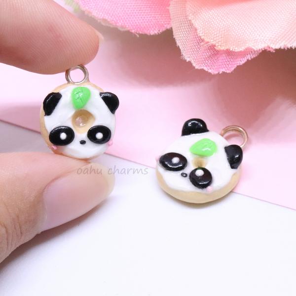 Panda Donut Polymer Clay Charm picture