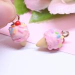 Pink Sprinkle Ice Cream Polymer Clay Charm